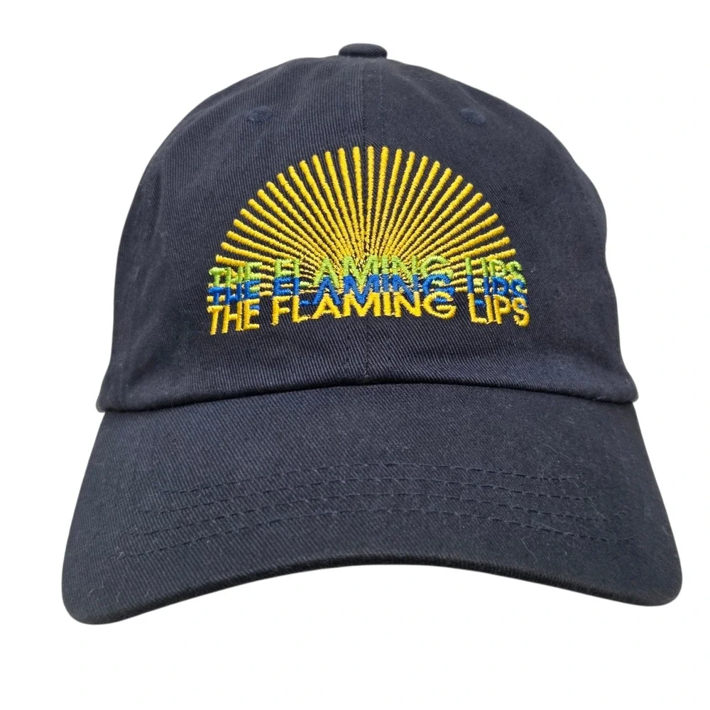 The Flaming Lips Hat Mens Navy Blue Sunburst Embroidered Band Merch Cap Rare